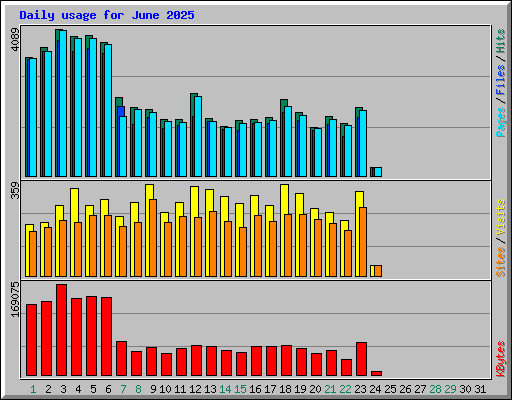 Daily usage for June 2025