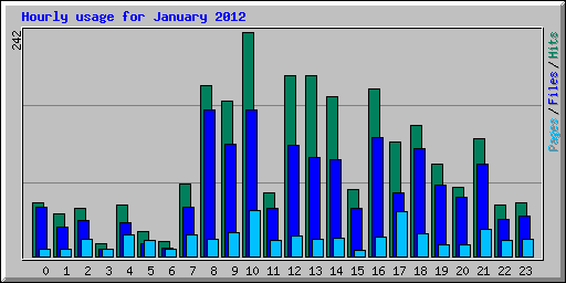 Hourly usage for January 2012