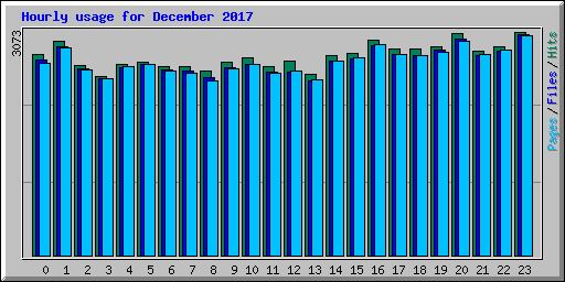 Hourly usage for December 2017