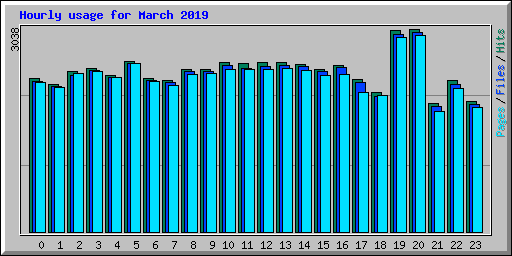 Hourly usage for March 2019