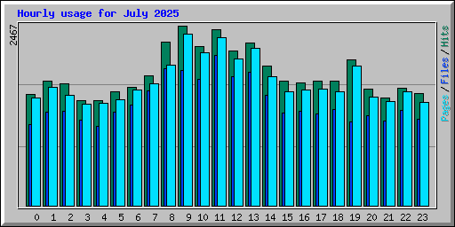 Hourly usage for July 2025