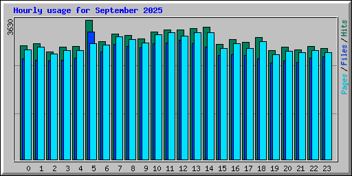 Hourly usage for September 2025