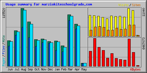 Usage summary for marziokiteschoolgrado.com